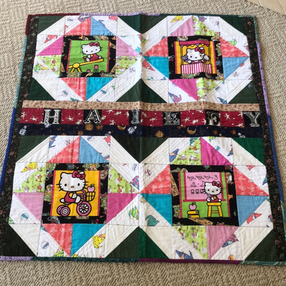 NWOT HELLO KITTY handmade child’/baby/crib quilt